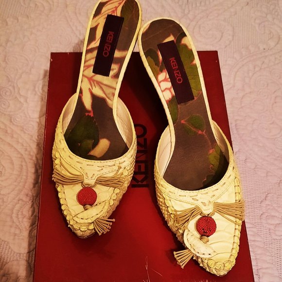 Kenzo yellow snakeskin mules - Picture 1 of 3